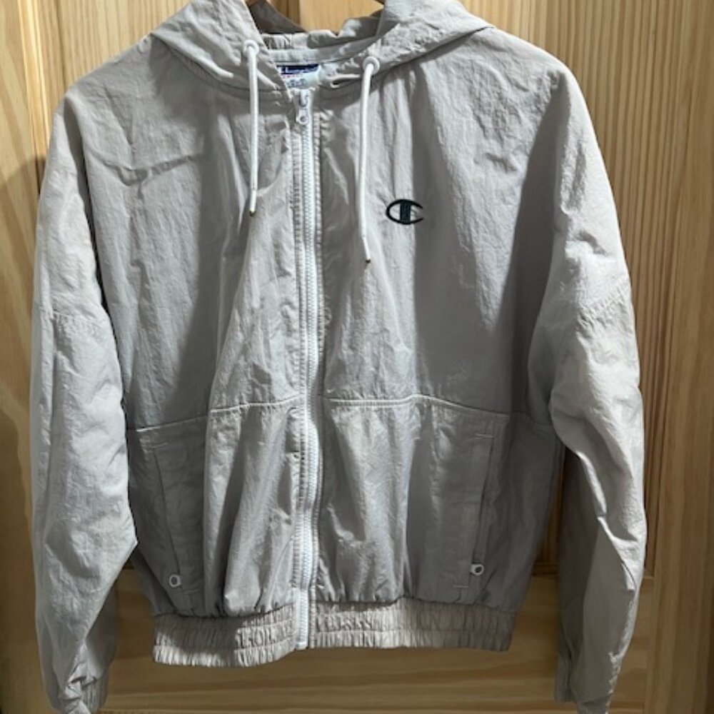 CHAMPION Woven‎ Full-Zip Hooded Jacket lightweight WINDBREAKER for SPRING Small